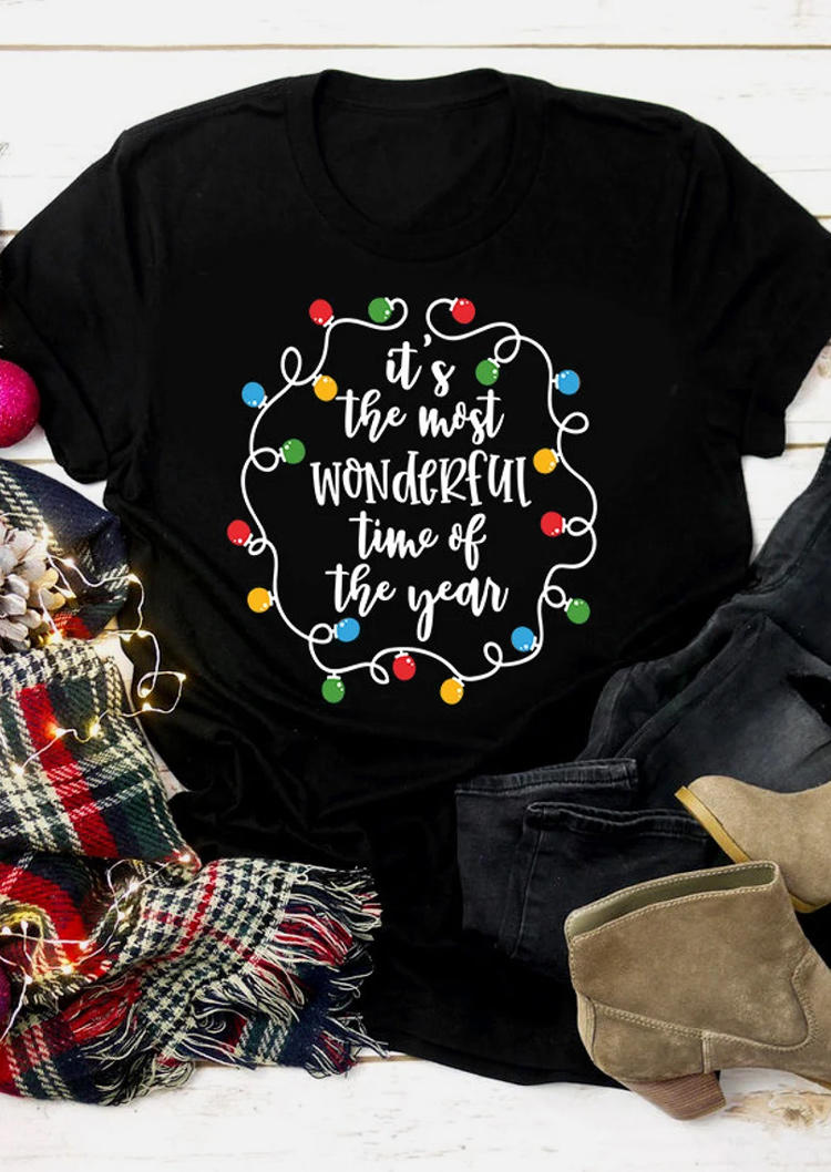 

T-shirts Tees Christmas It' The Most Wonderful Time Of The Year T-Shirt Tee in Black. Size: M,,XL