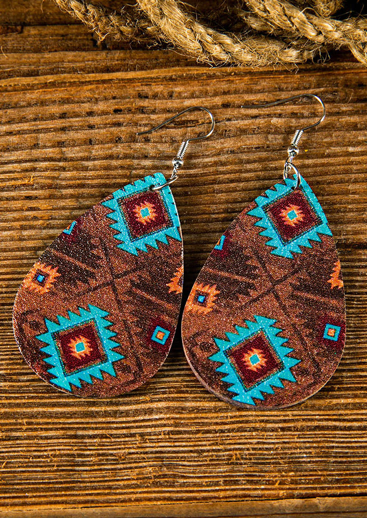 

Earrings Aztec Geometric Water Drop Earrings in Multicolor. Size