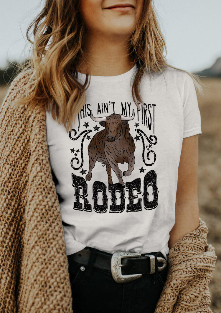 T-shirts Tees This Ain't My First Rodeo T-Shirt Tee in White. Size: L,M,S,XL