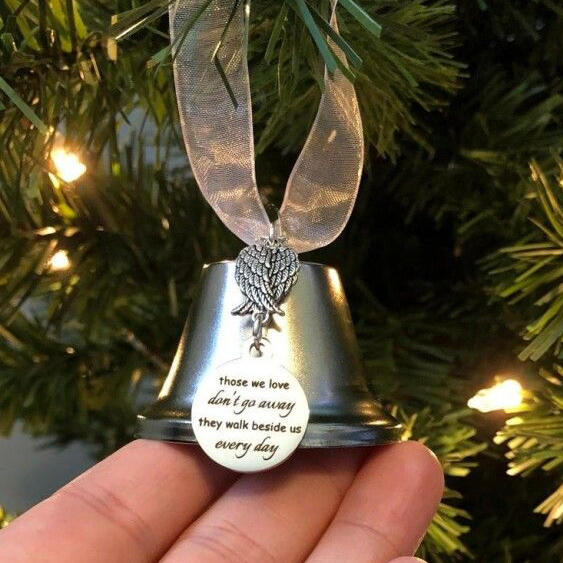 

Christmas Decoration Christmas Those We Love Don't Go Away Bell Pendant Ornament in Silver. Size