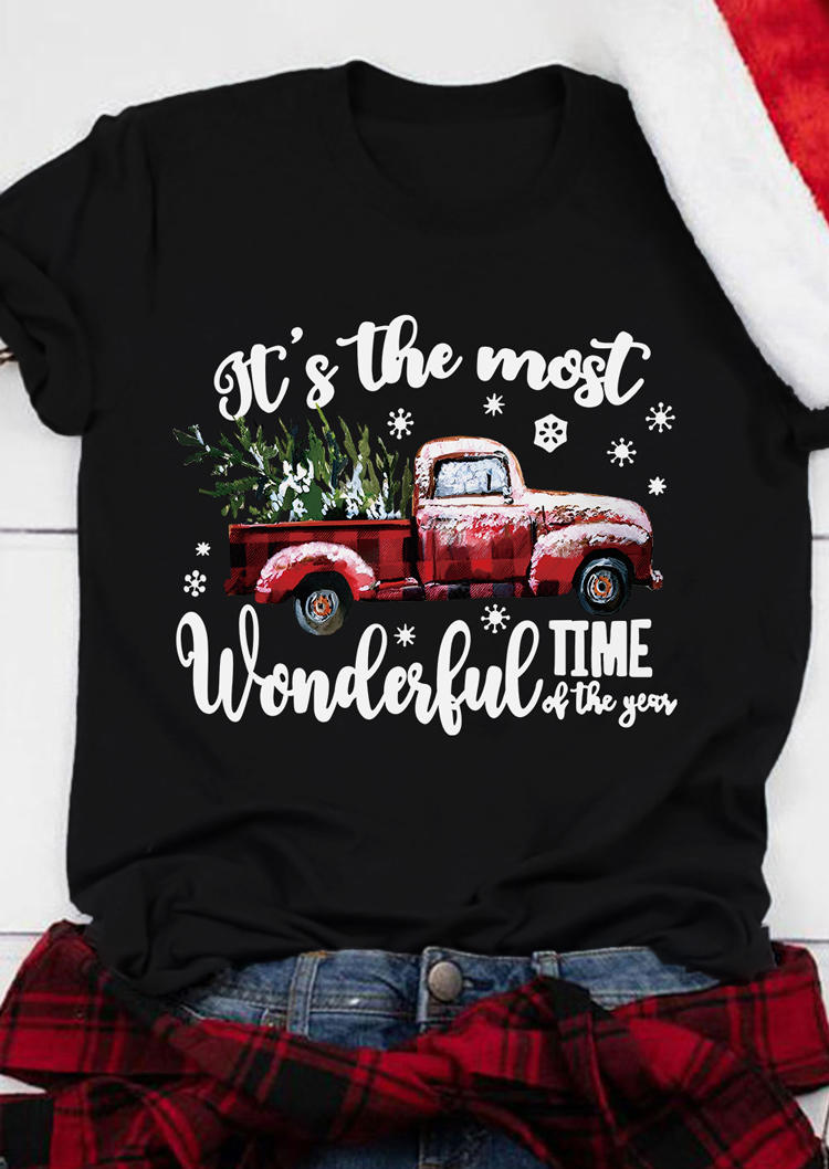 T-shirts Tees Christmas It's The Most Wonderful Time Of The Year T-Shirt Tee in Black. Size: M,S