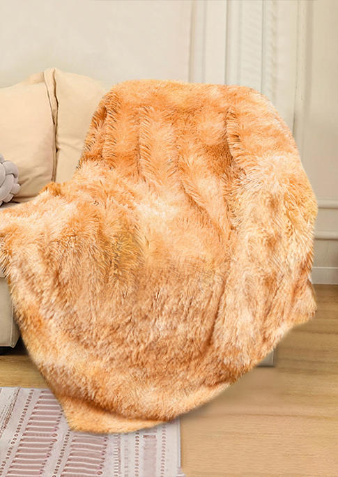 

Blanket Warm Soft Plush Blanket in Orange. Size