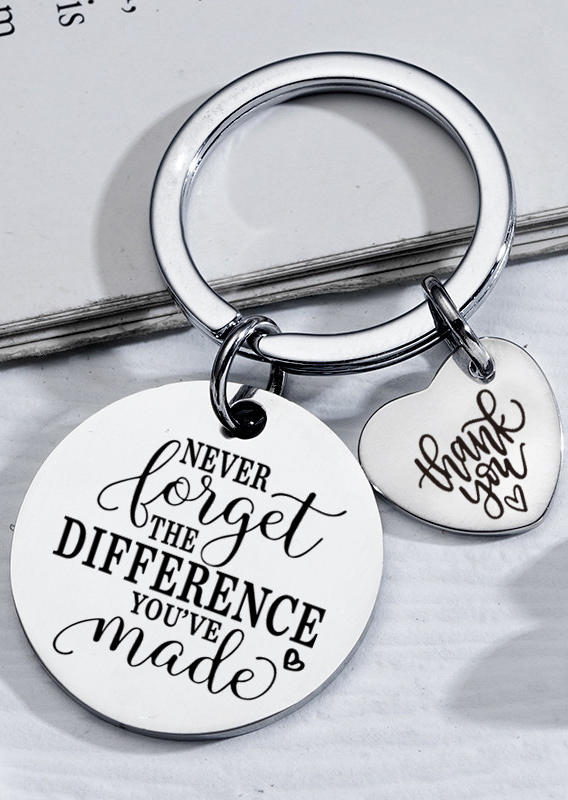 

Keychains Never Forget The Difference You've Made Keychain in Silver. Size