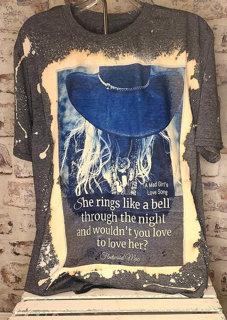 

T-shirts Tees She Rings Like A Bell Through The Night And Wouldn't You Love To Love Her T-Shirt Tee in Gray. Size: M