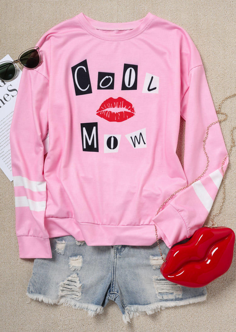 

Sweatshirts Cool Mom Drop Shoulder Pullover Sweatshirt in Pink. Size