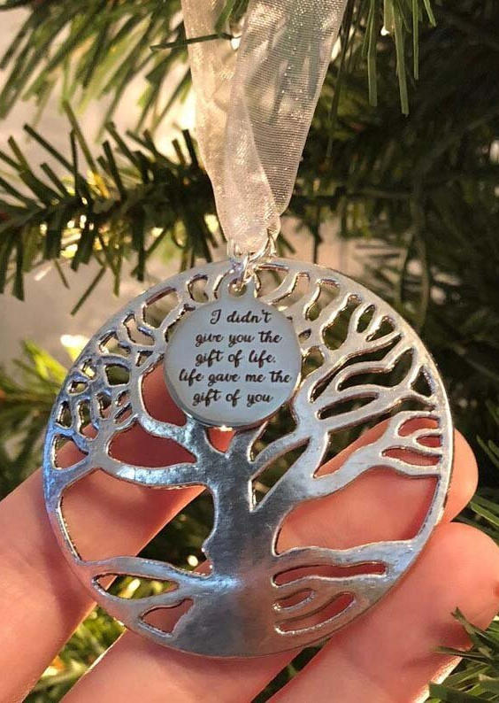 

Christmas Decoration Christmas I Didn't Give You The Gift Of Life Pendant Ornament in Silver. Size