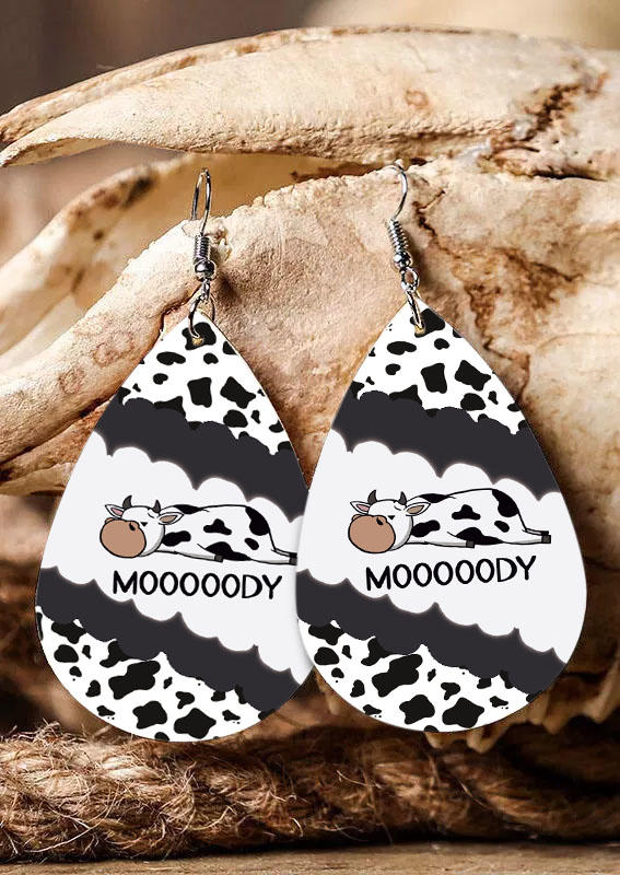 

Earrings Mooooody Cow Water Drop Earrings in Multicolor. Size