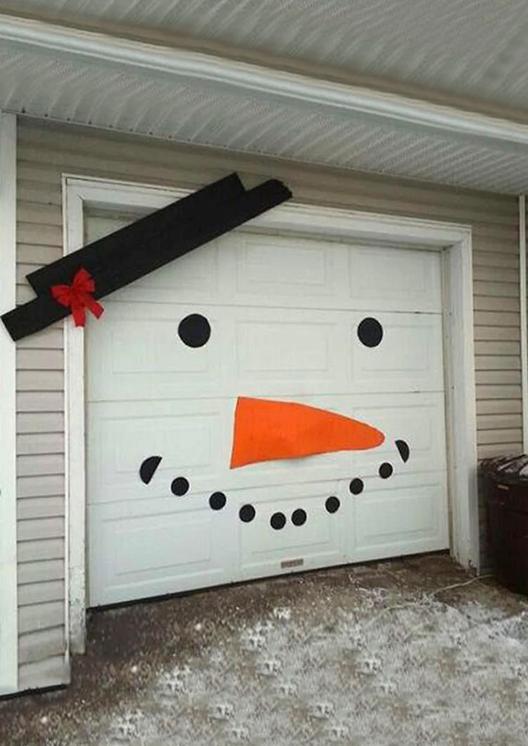 DIY Christmas Snowman Garage Door Sticker Ornament in Multicolor. Size: One Size