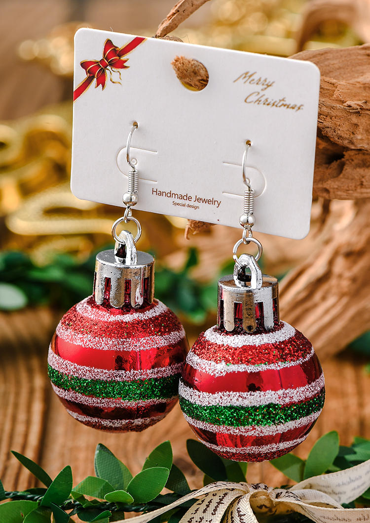 

Earrings Christmas Ball Hook Earrings in Red. Size