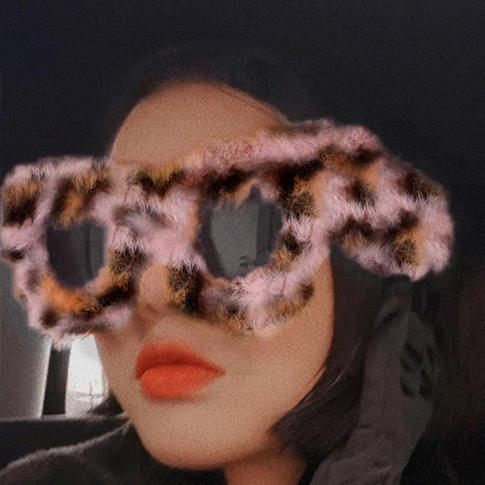 Trendy Cat Eye Soft Fur Sunglasses