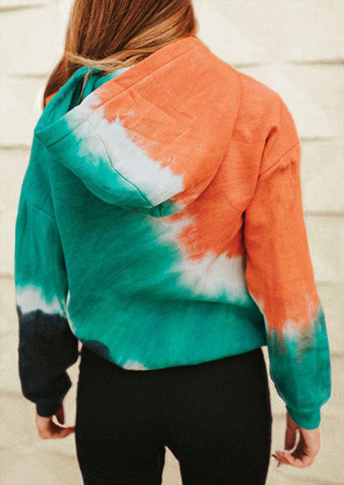 

Hoodies Tie Dye Long Sleeve Hoodie in Multicolor. Size