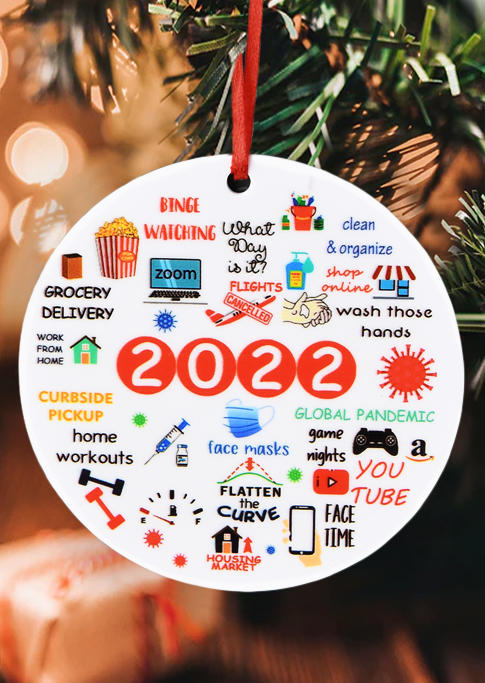 

Christmas Decoration 2022 Christmas Hanging Sign Ornament in Multicolor. Size