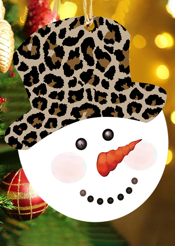 

Christmas Snowman Leopard Hanging Ornament in Multicolor. Size