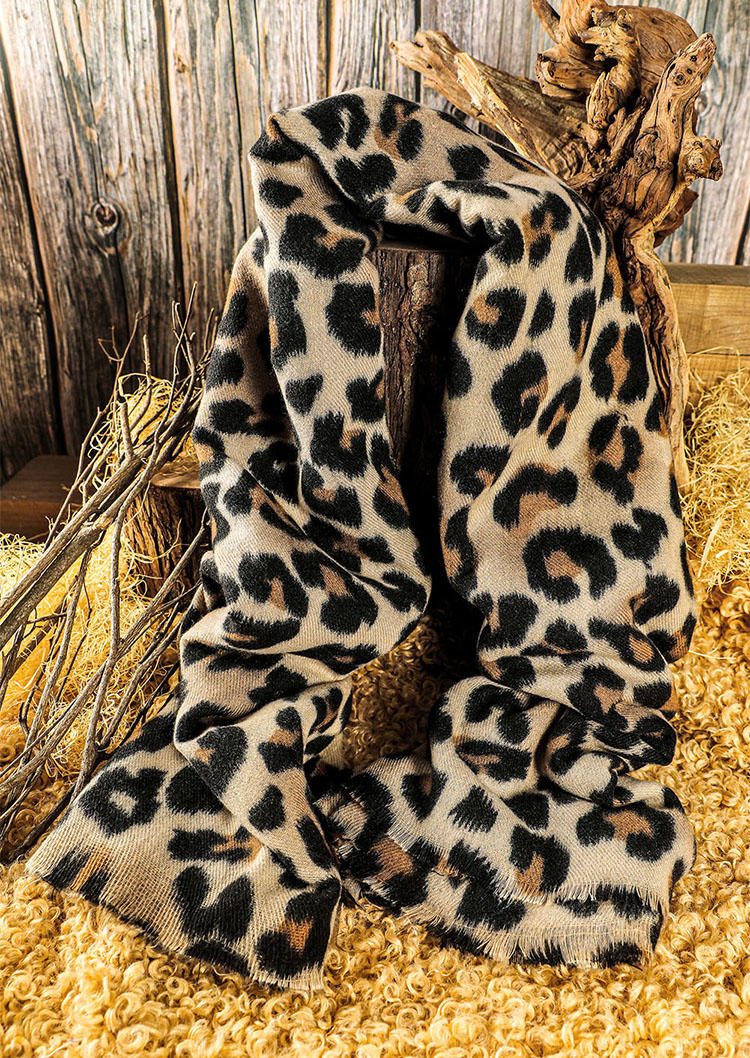 

Scarves Western Winter Leopard Warm Long Scarf in Multicolor. Size