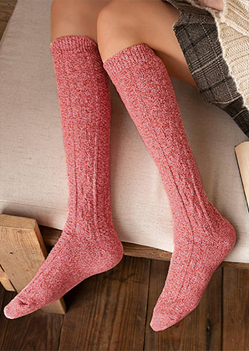 

Knee-High Socks Winter Soft Warm Knee-High Socks in Pink. Size