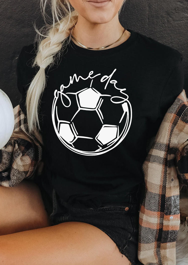 Game Day Soccer T-Shirt Tee - Black