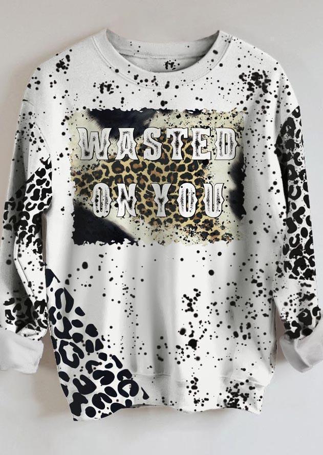 

Sweatshirts Wasted On You Leopard Pullover Sweatshirt in Multicolor. Size