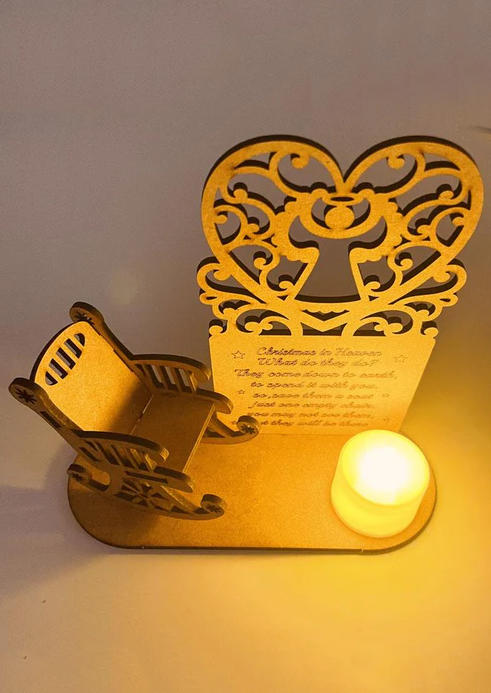 

Christmas Hollow Out Remembrance Candle Holder in Multicolor. Size