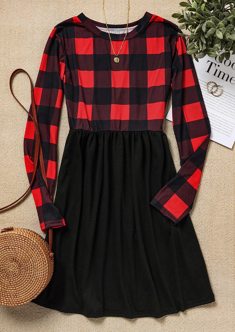 

Mini Dresses Buffalo Plaid Long Sleeve Mini Dress in Multicolor. Size
