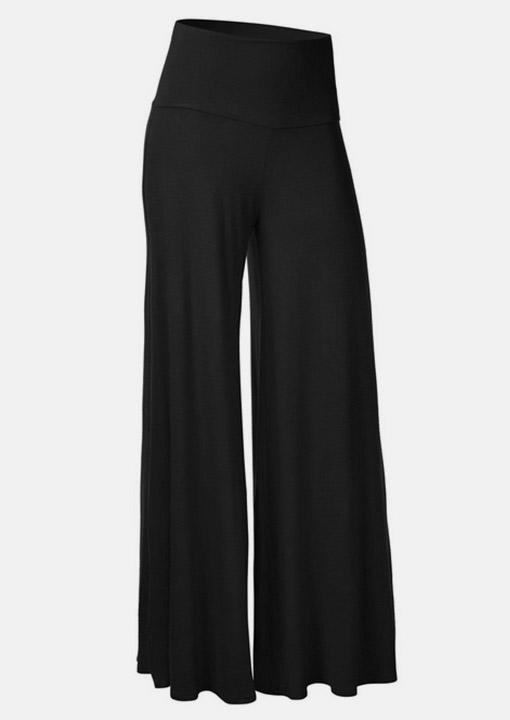 Pants High Waist Wide Leg Pants in Black. Size: L,M,XL