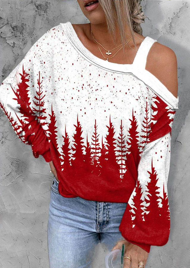 Blouses Tree One Sided Cold Shoulder Blouse in White. Size: M,S