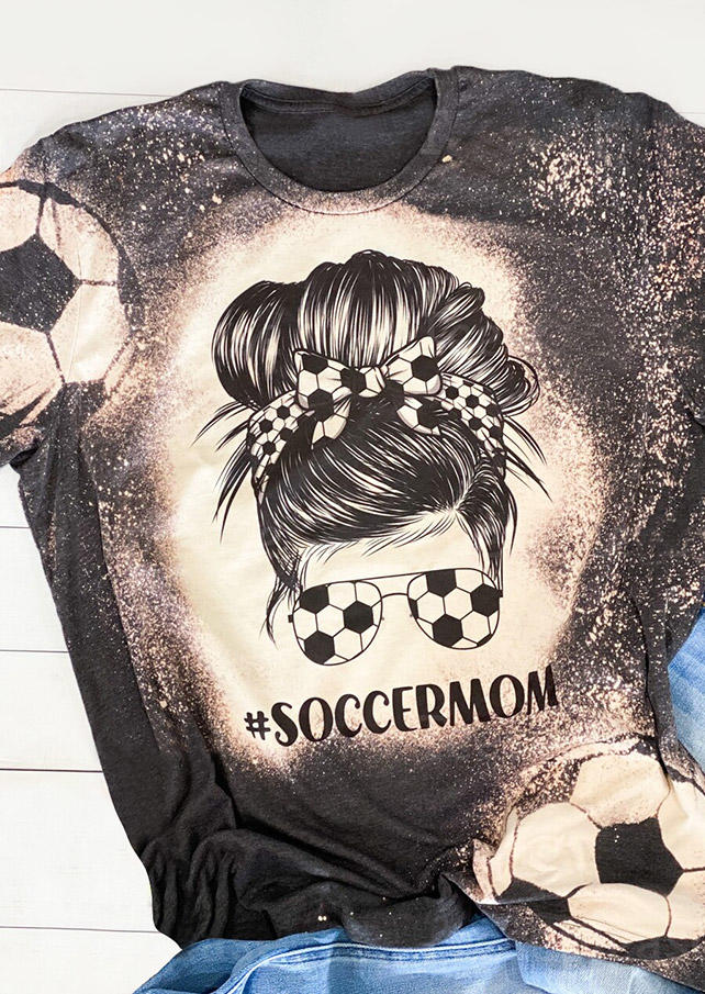T-shirts Tees Soccer Mom Bleached T-Shirt Tee in Multicolor. Size: L,M,S,XL
