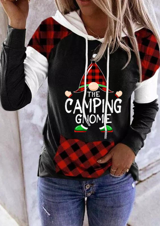

Hoodies Christmas The Camping Gnome Hoodie in Black. Size: L,M
