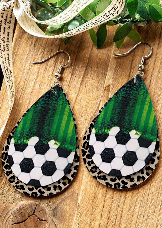 Earrings Soccer Leopard Striped Multi-Layered Earrings in Multicolor. Size: One Size