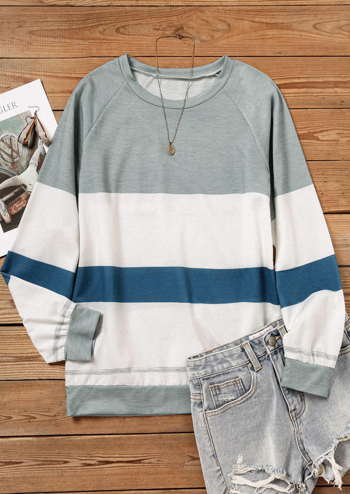

Sweatshirts Color Block Raglan Sleeve Pullover Sweatshirt in Gray. Size