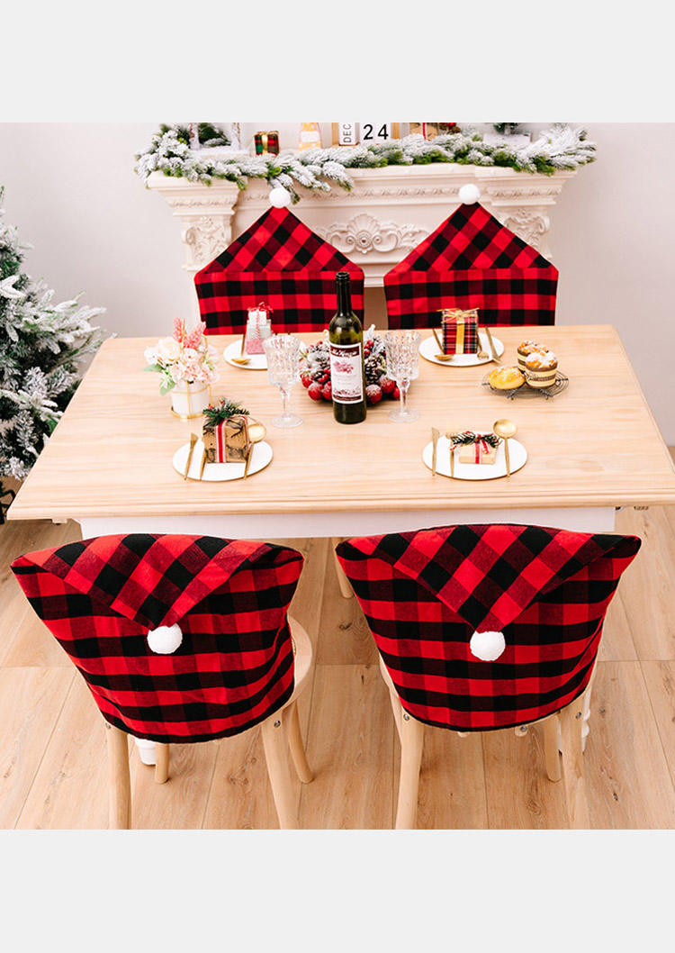 

Christmas Decoration Christmas Buffalo Plaid Chair Cover in Red. Size