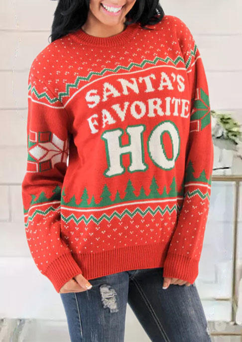 

Sweaters Christmas Santa' Favorite Ho Tree Zigzag Sweater in Red. Size: L,M,,XL