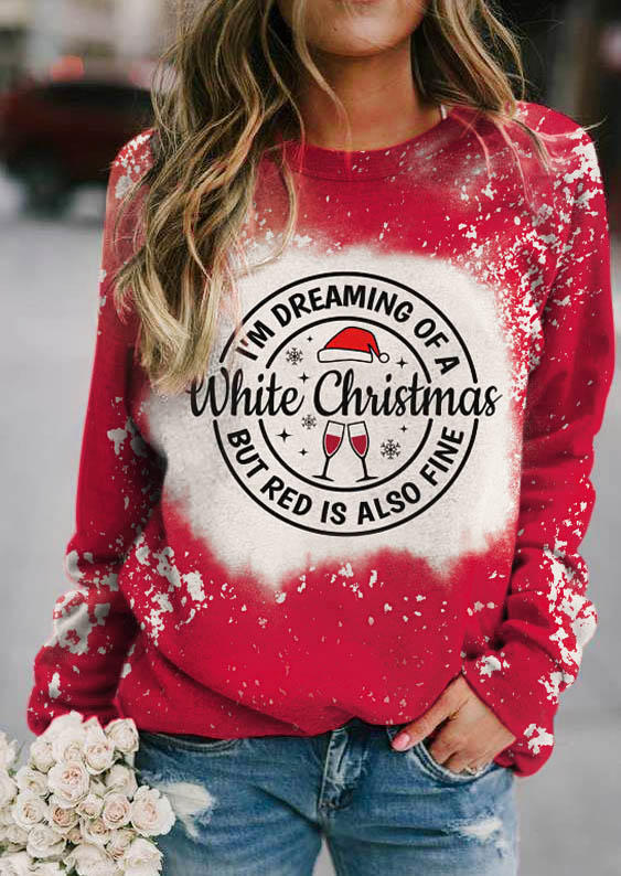 Sweatshirts I'm Dreaming Of A White Christmas But Red Is Also Fine Sweatshirt in Red. Size: L,S,XL
