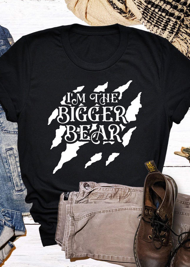 T-shirts Tees I'm The Bigger Bear T-Shirt Tee in Black. Size: L,M,S,XL