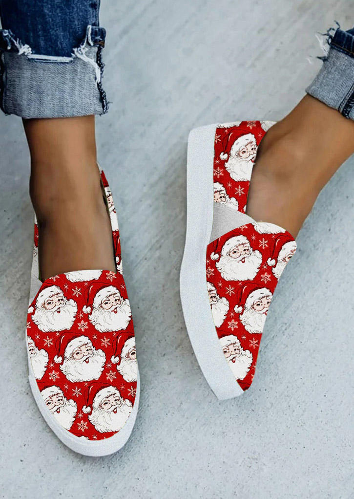 

Sneakers Christmas Santa Claus Snowflake Sneakers in Red. Size