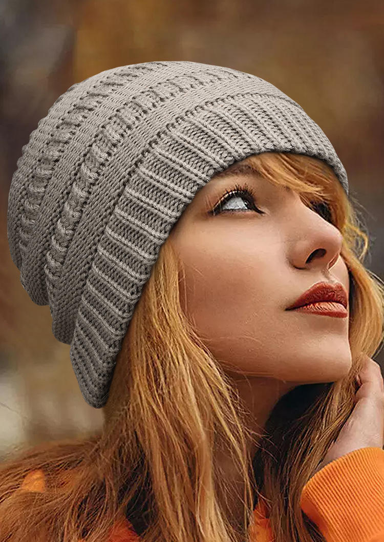 

Hats Warm Soft Knitted Beanie Hat in Gray. Size