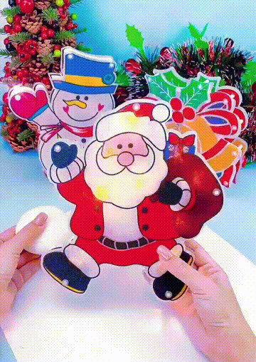 

Christmas Decoration Christmas Santa Claus Snowman Bell Suction Cup Hanging Ornament in Multicolor. Size