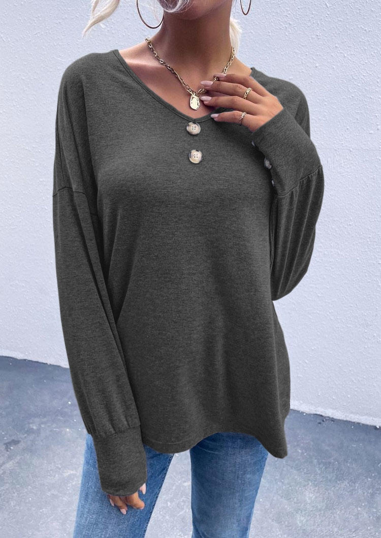 

Blouses Button Leopard Blouse in Gray. Size