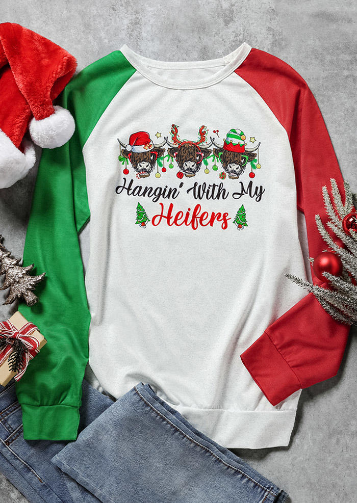 

Sweatshirts Christmas Hangin' With My Heifers Hat Highland Cattle Sweatshirt in White. Size