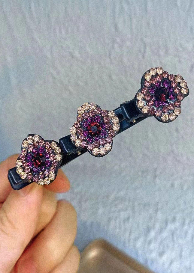 

Sparkling Crystal Stone Braided Hairpin in Multicolor. Size
