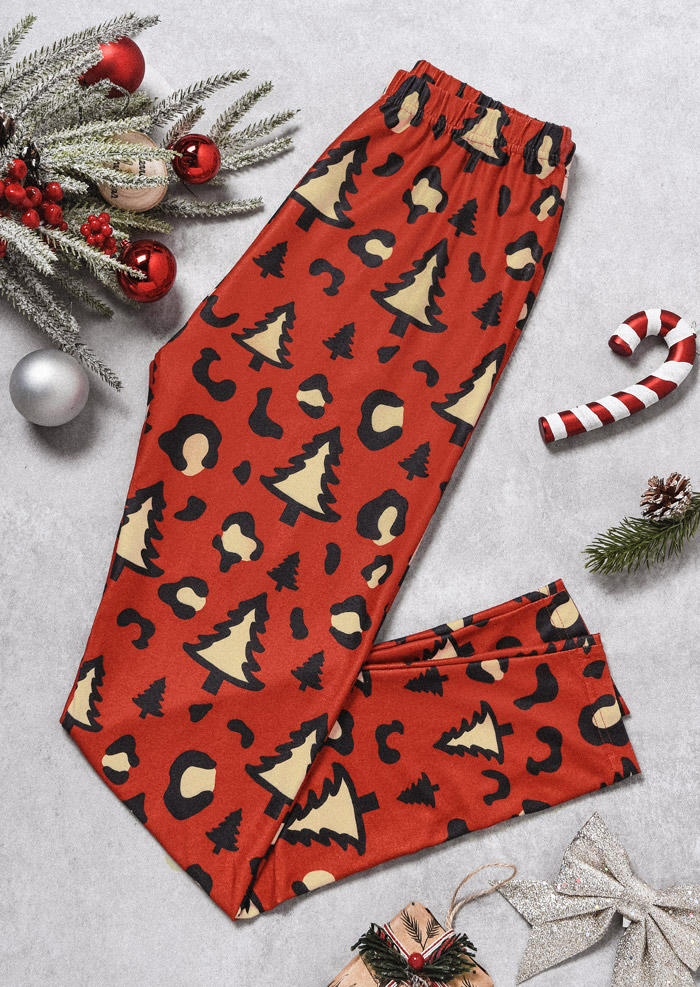 

Leggings Christmas Tree Elastic Waist Leggings in Red. Size: L,M,,XL