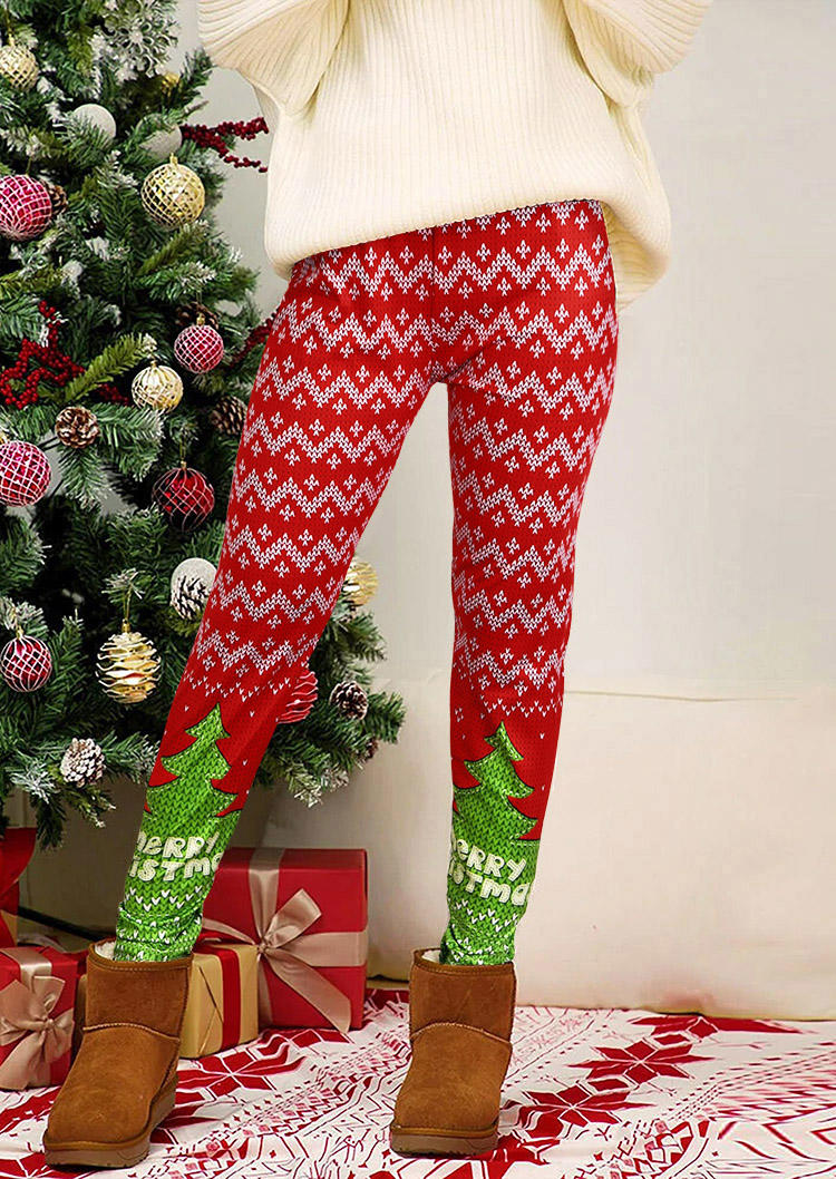 Merry Christmas Tree Skinny Leggings