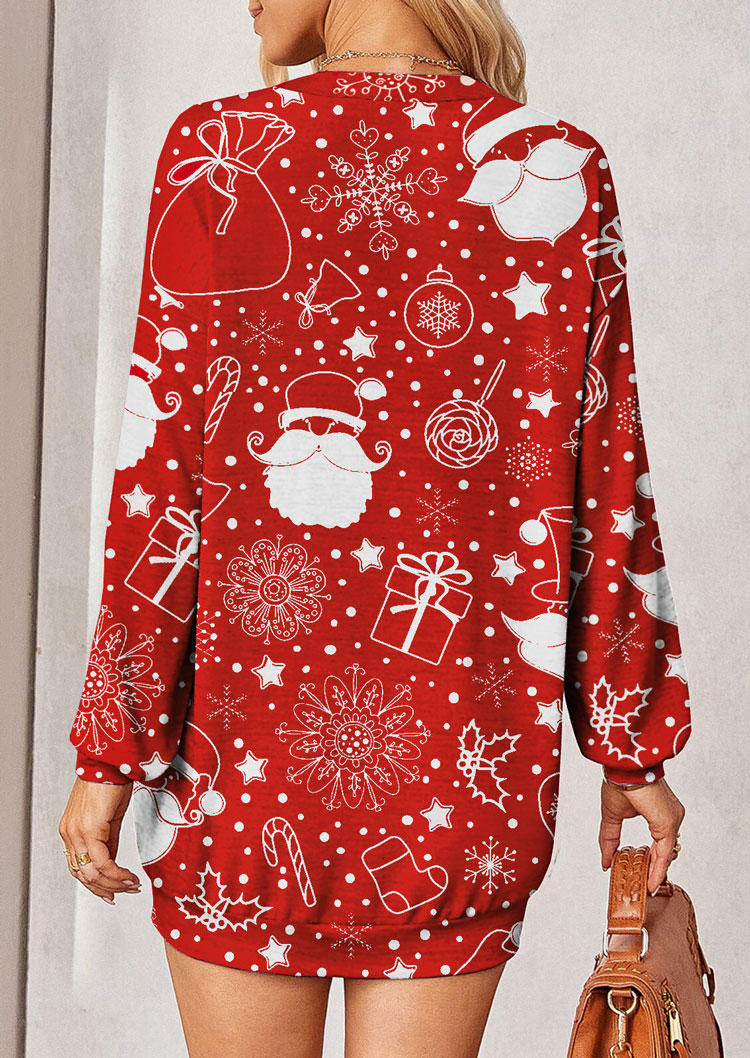 

Cardigans Christmas Star Button Long Sleeve Cardigan in Red. Size
