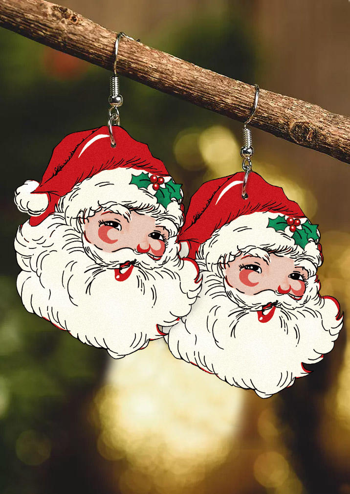 

Earrings Christmas Santa Claus Mistletoe Earrings in Multicolor. Size