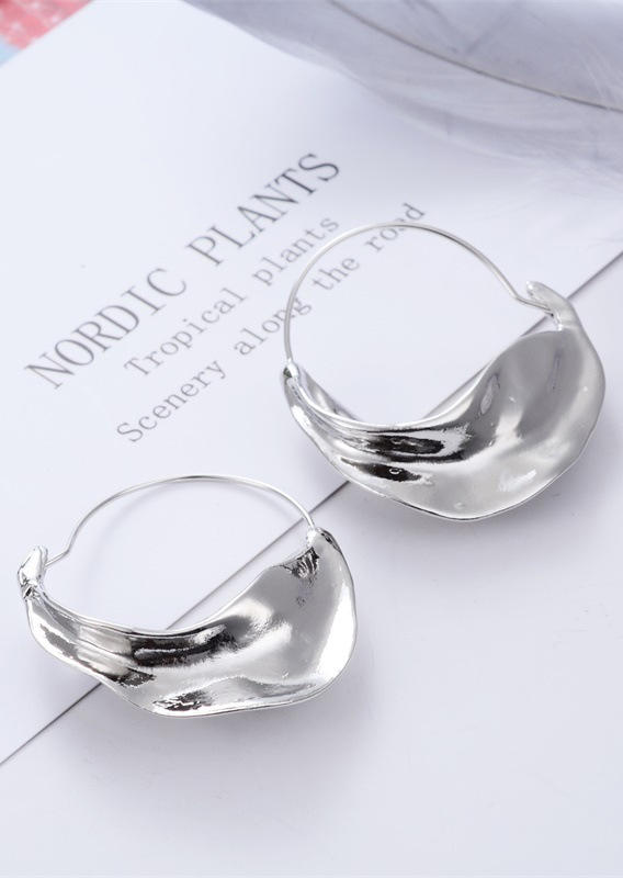 

Earrings Irregular Carriage Gift Hoop Earrings in Silver. Size