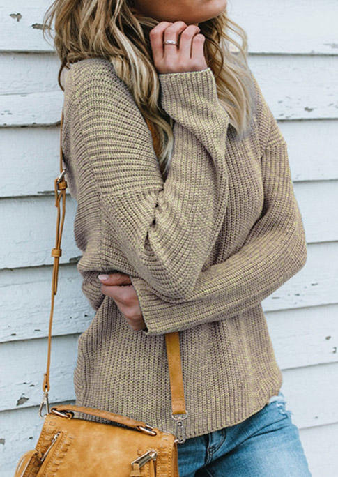 

Sweaters Open Back Twist Drop Shoulder Sweater in Apricot. Size