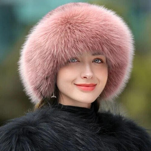 

Hats Warm Thick Fluffy Fur Hat in Pink. Size