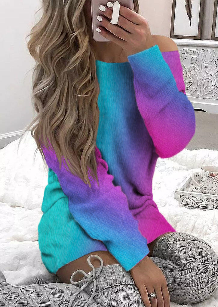 

Sweater Dresses Gradient Criss-Cross Soft Dress in Multicolor. Size