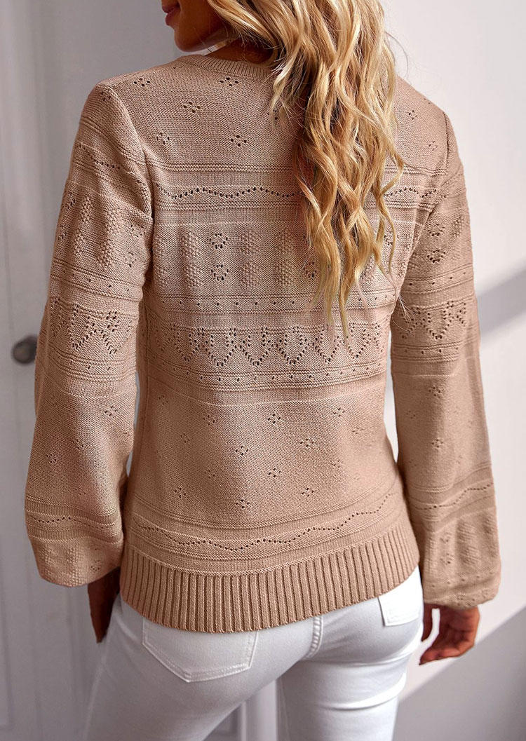 

Sweaters Knitted Pullover Long Sleeve Sweater in Khaki. Size