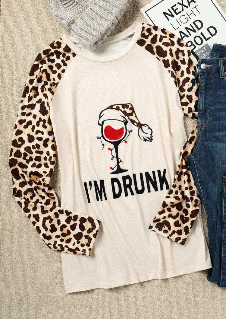 

T-shirts Tees I' Drunk Leopard T-Shirt Tee in Apricot. Size: L,,XL