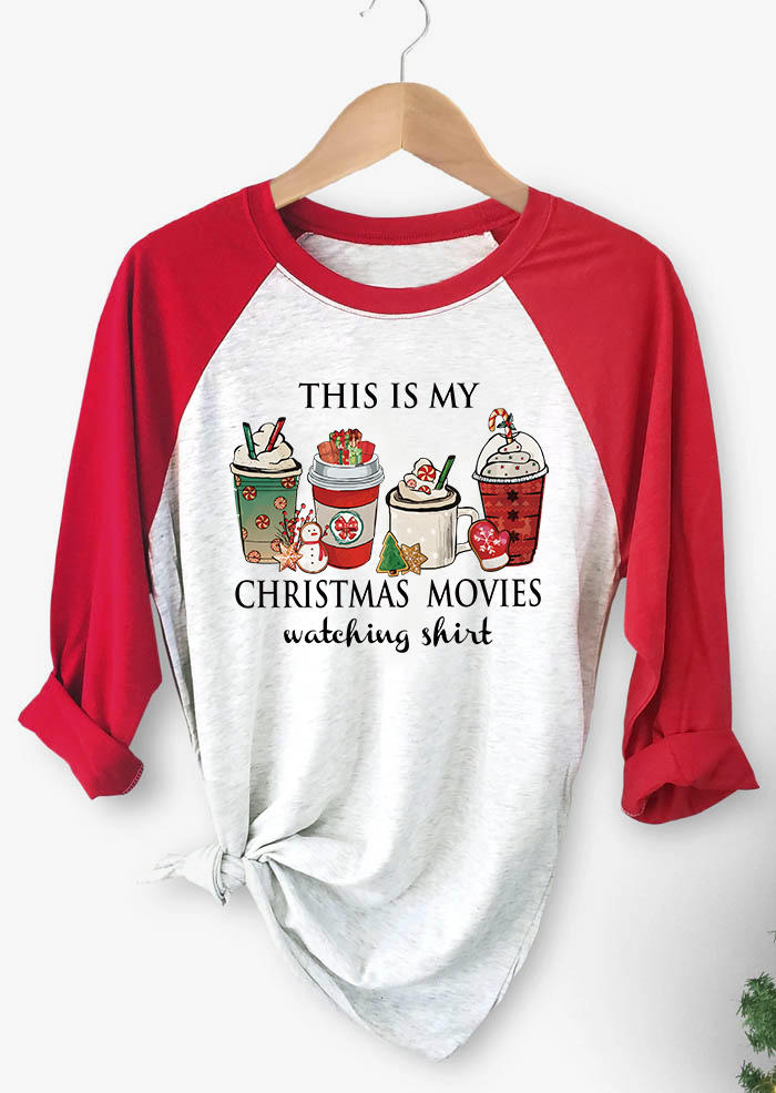 This Is My Christmas Movies Watching Shirt T-Shirt Tee - Red